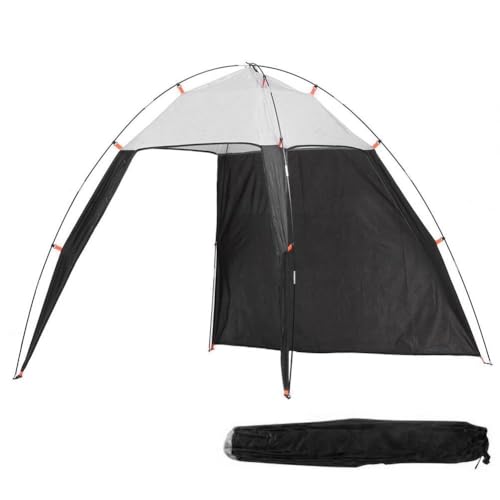 NbgrvB Tienda de campaña para playa, camping, viajes, 230 x 210 x 160 cm, toldo portátil con postes de poliéster 170T resistente a los rayos UV y fibra de vidrio, gris/azul gris