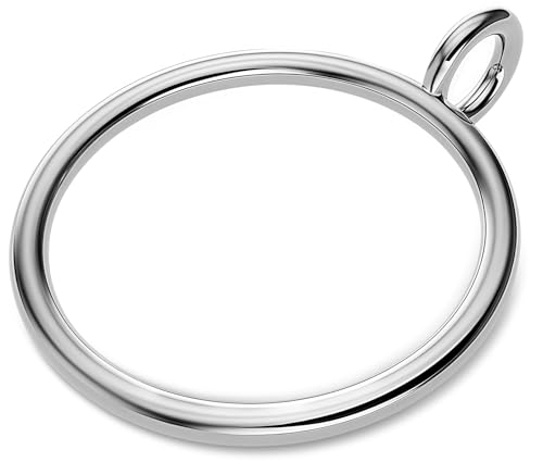 50 Pack of Drapery 2 Inch Curtain Rings with Eyelet Drapery Rings for Pinch Pleat Curtains Heavy Metal Rings 1.5 in Curtains Rod Matte Silver