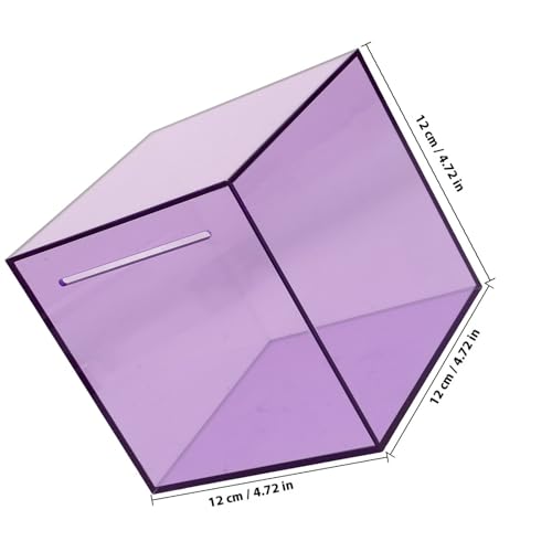 Caja acrílica para monedas con gran capacidad color púrpura miniatura 2