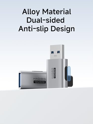 Image of Hagibis USB 3.2 Adapter 2 Pack, 90 Degree Right and Left Angle USB A Male to Female Connector OTG Adapter Cable Extender for Laptops Charger PC Car Mouse Keyboard (Middle Front)