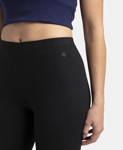 Image of Jockey AW87 Women Super Combed Cotton Elastane Stretch Leggings with Ultrasoft Waistband