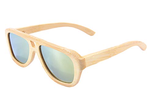 SHINU Oversized Bamboo Wood Sunglasses Square Retro Polarized Glasses-Z6015