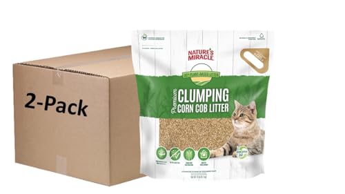Nature's Miracle Premium Clumping Corn Cob Litter, Tough Odor Bio-Enzymatic Formula, Dust Free, 18lb...