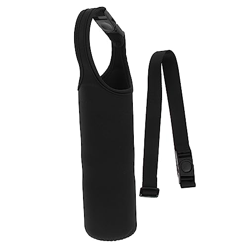 SOPOTUTU 1 Ensemble Housse de Bouteille Eau Portable avec Bandoulière Étui de Protection pour Bouteille Inoxydable ou Accessoire Pratique pour Activités de Plein Air Grand Modèle Noir