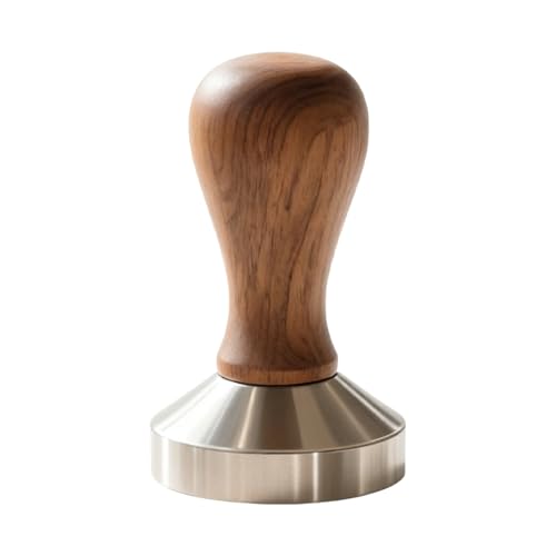 Tampon à café professionnel 51mm, Tamper à Café, Presse à Café en Acier Inoxydable, Accessoires de Cuisine avec Manche en Bois, pour Le Bureau, La Maison, pour Amateurs de café et Professionnels