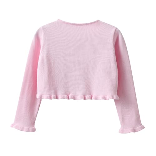 Hularka Girls Long Sleeve Knitted Bolero Cardigan Kids One Button Shrug Sweaters Cropped Jacket Cover Up Tops2