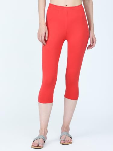 Image of Robinbosky Premium Stretchable Cotton Capri Legging for Women | Suitable for Formal wear & Casual wear | High-End Elastic Makes. The Leggings Squat Proof and Durable for Travel, Yoga, & Workout.