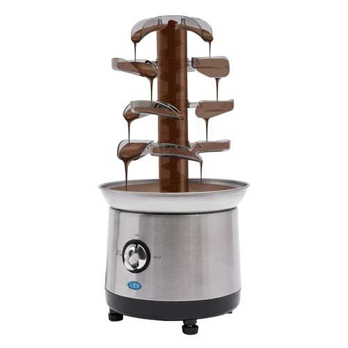 RjcdOPL Fontaine à Chocolat 4 Niveaux 190 W en Acier Inoxydable, Température de Chocolat Fondant Chaud 38 à 45℃, Capacité 1,2L, Pour Réunions de...