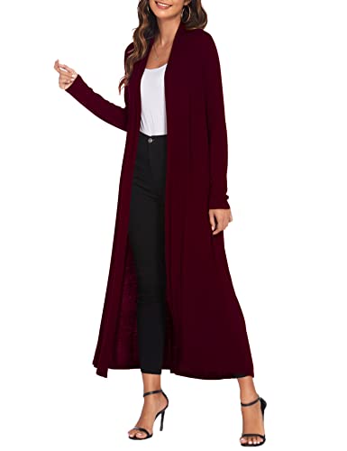 Image of Bluetime Women Floor Length Open Front Cardigan