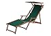 Produktbild Erst-Holz Sonnenliege grün Liegestuhl Fußteil Sonnendach Tisch Kissen Gartenliege Deckchair 10-304FSTKD