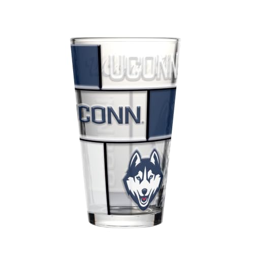 Image of Logo Brands NCAA oz Stained Glass Pint Glass - 3D Embossed Logo & Bold Team Colors - Durable Sports Fan Beer Glass for Home, Bar & Tailgates