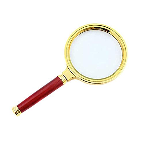 Loupe de lecture rétro en bois véritable et vitrail FANDIAO