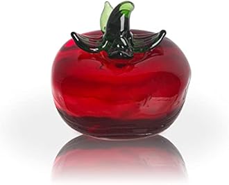 LONGWIN Glass Mini Tomatoes Collectible Figurines Paperweight Crystal Fruit Vegetables Figurine Tabletop Centerpiece Ornaments Home Decor