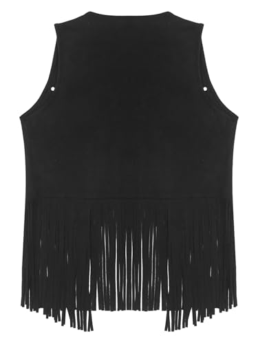 Hedmy Men Cowboy Western Suede Leather Sleeveless Vest Jacket Fringe Gothic Steampunk Waistcoat Coat4