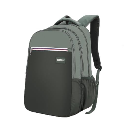 Image of American Tourister Nexa Style 01 | 36L Backpack | Casual Bag | 3 Compartments | School & College Backpack for Men and Women | Olive | 1 Yr Global Warranty