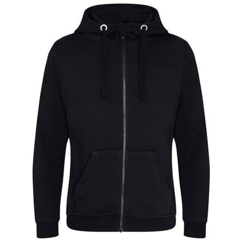 AWDis Just Hoods Mens Graduate Heavyweight Full Zip Hoodie (3XL) (Jet Black)