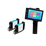 CUDTAPI Impresora de inyección de Tinta de Mano de 17,5 mm, código de Lote, número de Serie, código de Barras, código Qr, Logotipo, Impresora de Chorro de Mano(Printer with 2pc Ink)