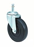 E.R. Wagner Stem Caster, Swivel, Polyolefin Wheel, Plain Bearing, 280 lbs Capacity,...