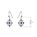 Sterling Silver Genuine Amethyst, White Topaz, and Diamond Accent Cluster Dangle Earrings