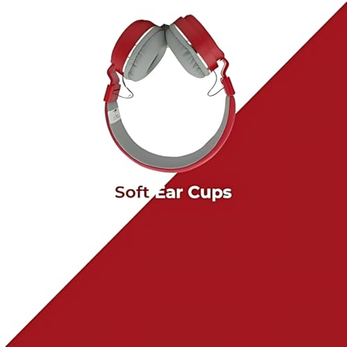 Gadget store Bluetooth On Ear Headphones with Mic, Upto 12 Hours Playback FM Radio, Calling Function | Padded Ear Cusion with Mic Features | Integrated Controls & Dual Modes (Red) - Image 6