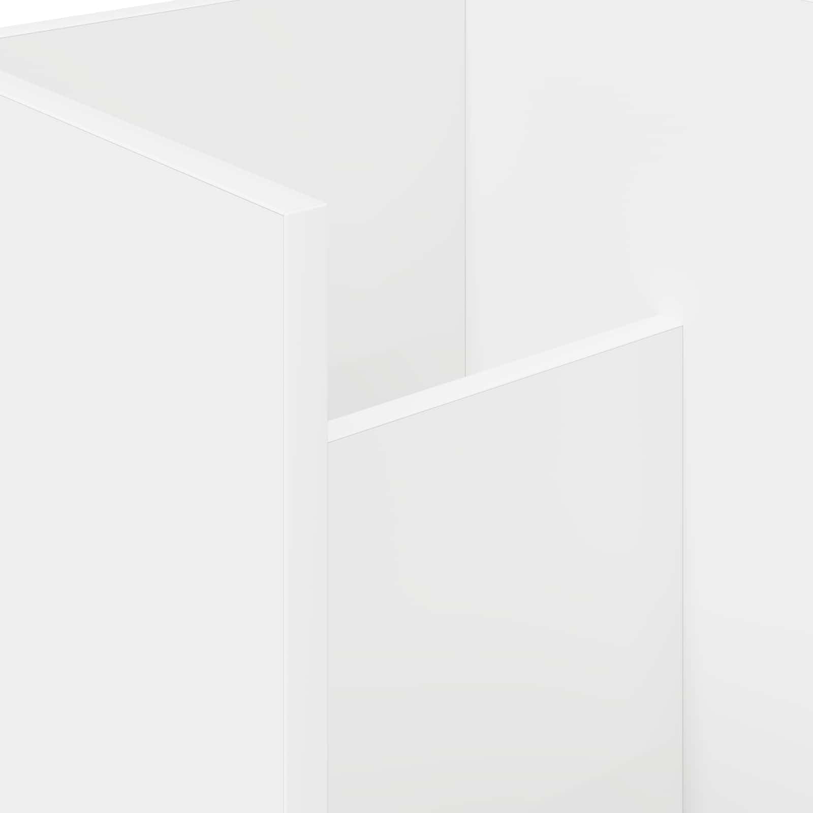 Mangloder - Portariviste in legno bianco, 35 x 35 x 45 cm, con 3 ripiani, portariviste, portariviste, per soggiorno, ufficio, corridoio e angolo di lettura