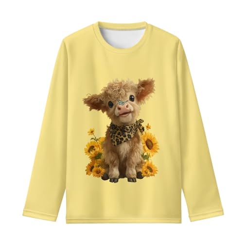 Image of Girls Long Sleeve T Shirt Cute Cartoon Crewneck Shirt for Kids 3-16Y Fall Winter Clothes