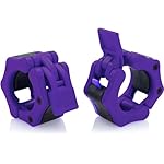 2” Olympic Barbell Clamps - Solid ABS Locking Barbell Collars with Quick Release - for Professional Training Strong Lifts and Olympic Training- Set of 2 (Purple)