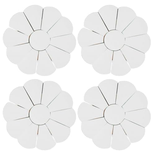 English Paper Piecing Template Set Flower Shape Grandmother's Garden Quilting Kit for Patchwork Beginners on Bags, Blankets, Pillowcases Handmade Trapezoid with Flat Round DIY Sewing (56MM White)