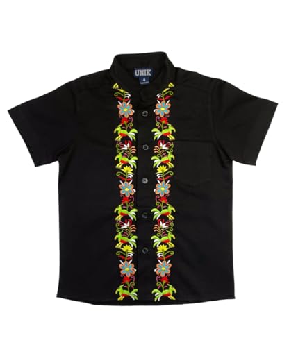 Premium Quality Boys Guayabera, Western Cowboy Theme Shirts, Button Down, Detailed Embroidery, and Fine Stitching