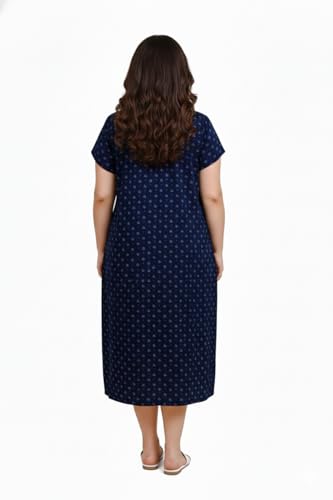 Image of Onekbhalo Women Cotton Night Dress Printed Culf Length Night Gown Short Nighty