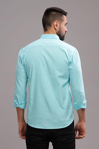 Image of Men's Cotton Linen Solid Shirt | Slim Fit Full Sleeve Casual Shirt | Lightweight | Breaethable | Stylish