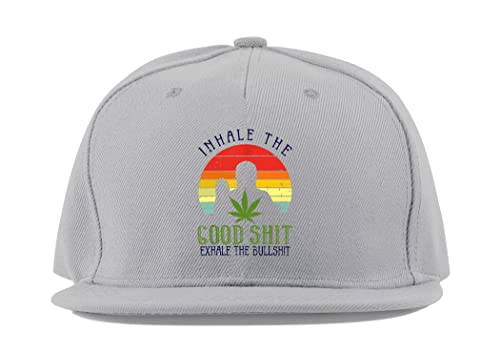Visière plate Cannabis Yoga en coton gris : casquette respirante pour sport et détente