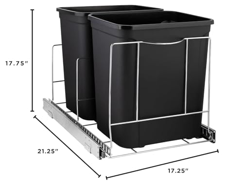 Contenedor doble para basura extraíble bajo mueble 14 gal miniatura 3