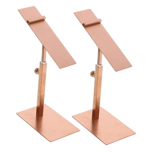 SOLUSTRE Stainless Steel Shoe Display Rack 2 Adjustable Height Holders Metal Shoe Stand for Store Mall Home