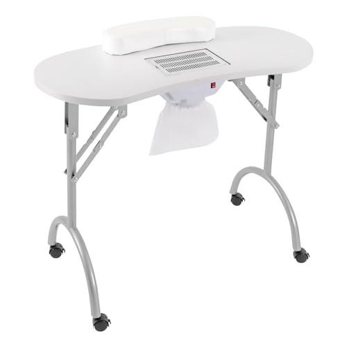 Table de manucure pliable aspirante avec sac de transport étanche