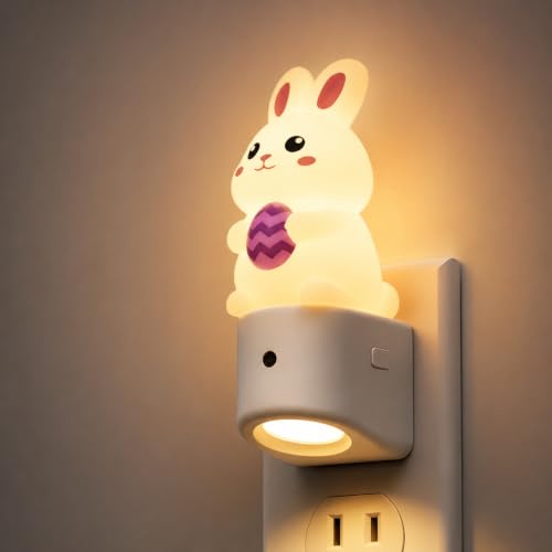 Image of L LOHAS LED Night Light for Kids,Dusk to Dawn Sensor,3D Cute Rabbit | Kids Night Light,Night Lights,RGB+Soft White 3000K,Bunny Night Light,Birthday Gift Nightlight for Kids, Room Decor