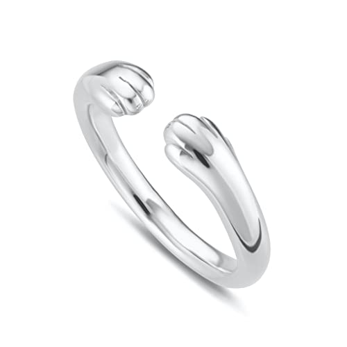 Bague réglable en argent 925 Lily Charmed avec patte ouverte taille unique