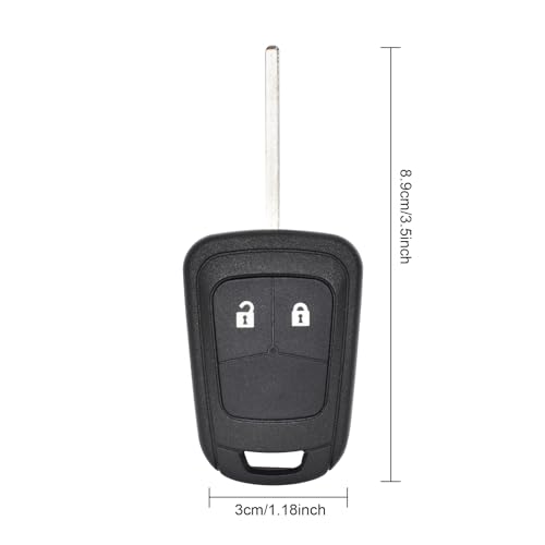 2 Buttons Car Key Fob Shell Case Remote Control Replacements Compatible with Opel Vauxhall Buick Astra Insignia Meriva Zafira, Foldable Car Key Cover Case (B) - Image 3