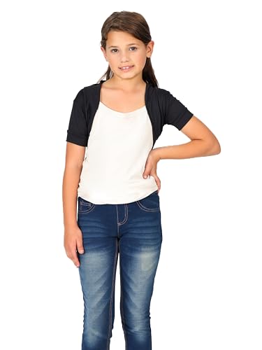24seven Comfort Apparel Girls Open Front Short Sleeve Cropped Bolero Shrug Perfect for Layering Machine Washable4