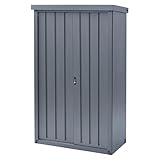 【Amazon.co.jp 限定】 ガーデンマスター(Gardenmaster) 物置 鍵付き サビに強い 幅90×奥行45×高さ154cm 屋外 倉庫 大型 吊り戸式 調整可能な可動棚 棚板補強加工 転倒防止設計 グレー DSSB-0915
