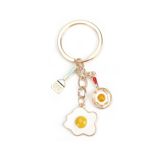 Llavero de acero inoxidable, colgante creativo en forma de panqueque dulce, se puede utilizar como regalo para mujeres, buenos amigos, mamá o como divertido regalo de despedida para colegas, plata, S