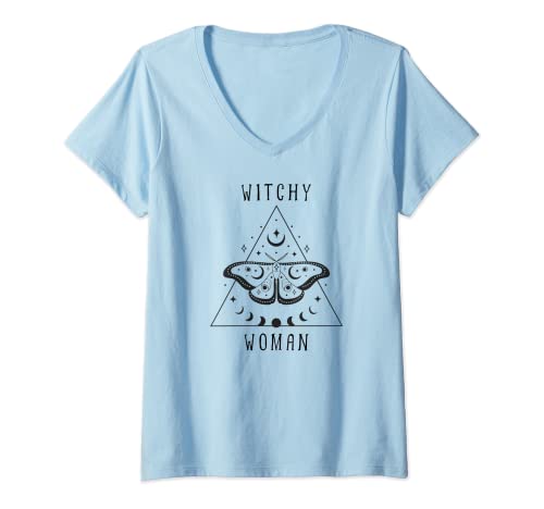 Mujer Witchy Woman | Bruja, Wiccan, Pagano Como arriba tan abajo Camiseta Cuello V