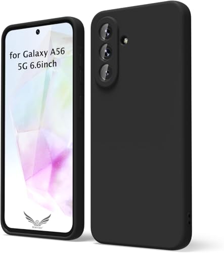 BORTONY Case Compatible with Samsung Galaxy A56 5G, Silicone Thin Rubber Soft Galaxy A56 Cover, Shockproof Camera Protective Phone Case for Galaxy A56 6.7 inch (Black, A56 6.7inch)
