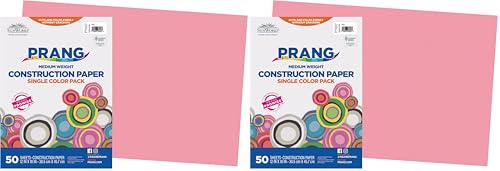 Image of Prang (Formerly SunWorks) Construction Paper, Pink, 12 inch x 18 inch, 50 Sheets (Pack of 2)
