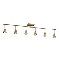 Modern LED 6-Light Track Lighting, Brushed Brass, 44 Inch, 6 GU10 LED Bulb Included, Directional Lighting, Kitchen Lighting Fixtures Ceiling, Spotlight Fixtures, Wall Lights for Living Room