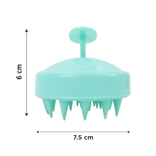 Image of NFI essentials Hair Comb Brush Head Scalp Massager Scrubber, Adults Children Thick /Thin Hair, Mold-Free Solid Silicone for Healthy Hair Growth Dry Scalp Dandruff (Green)