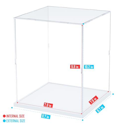 Image of Choowin Acrylic Display Case for Lego Star Wars Helmet Mandalorian Darth Vader Helmet for Lego R2D2 Thickened Clear Acrylic Display Cases for Collectibles Assemble Dustproof Display Box(White Base)