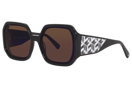 MCM Brown Geometric Ladies Sunglasses MCM709S 002 60, Black With Anniversary Print