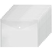 Carpeta A4 Transparente 20 Unidades Carpetas Plastico Dossieres Transparentes Carpeta Sobre con Botón para Almacenamiento de Documentos