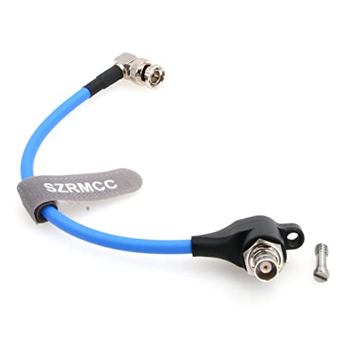 SZRMCC SDI Protector Cable 12G 6G HD SDI Right Angle BNC Surge Overvoltage Circuit Protector Isolator Video Cable for RED Komodo ARRI Alexa Sony (Blue-Elbow 80cm)